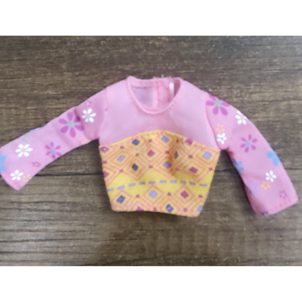 Vtg Mattel Barbie 2001 Krissy Stroll 'n Play pink patterned top Z33